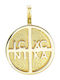 Kiriakos Gofas Yellow Pendant Kids Talisman Double Sided Konstantinato made of Gold 9K KN478