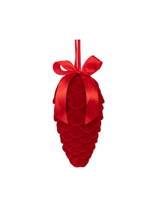 Red Hanging Fuzzy Pine Nut 18cm