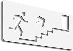 Σήμανση ''staire Up'' 10x24 Εκ Λευκό Ακρυλικό Πλαστικό Πάχους 3mm Νο588139