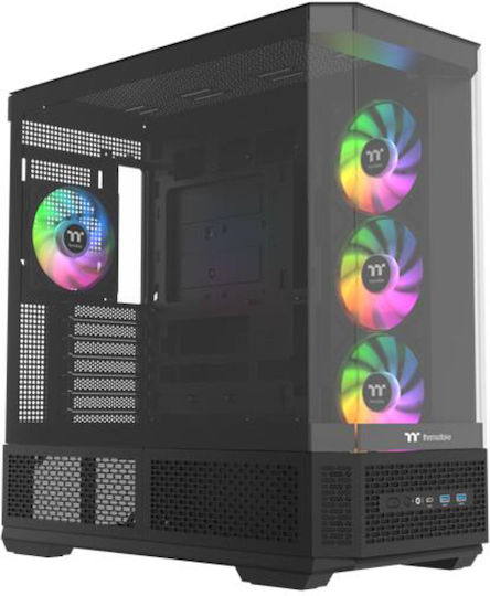 Thermaltake View 370 TG ARGB Gaming Midi Tower Computer Case with Side Window Black
