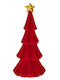 Red Fuzzy Tree Gold Star 30cm