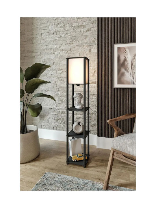 Moderner Stehlampe Holz & Metall Regal Anthrazit 24x145cm