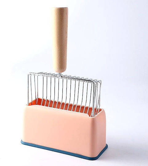 Lopată Pisică Metalică Mare Mâner Din Lemn Bază M17xl8xh28cm Roz