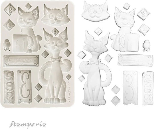 Silicone Mold A5 15×21cm Stamperia Furry Friends Cats