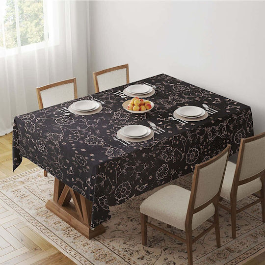 Hermia Покривка за маса Black-beige 140x180бр