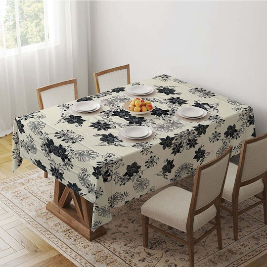 Hermia Tischtuch Ecru-black 140x220cm