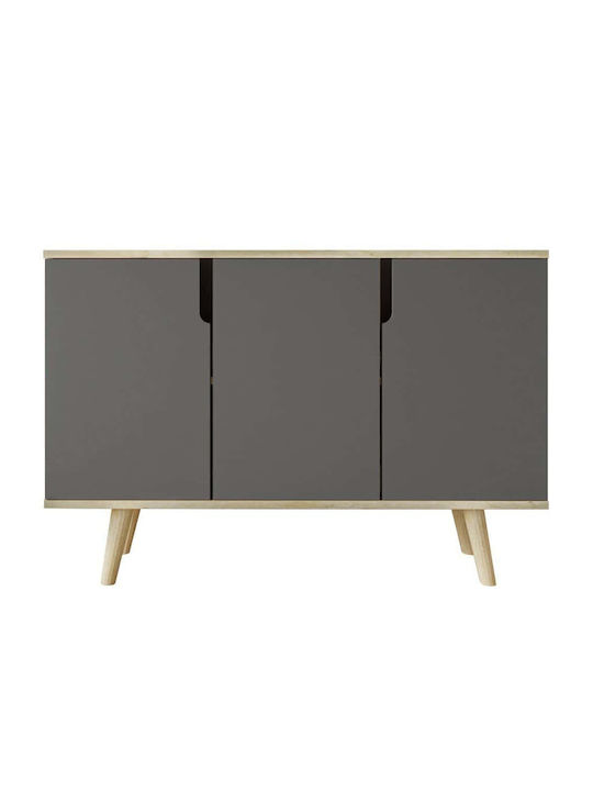 Sideboard Verona Wooden Oak-anthracite 120x30x80cm