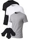 Onurel Set 3 Men's Short Sleeve Undershirts Cotton Gift 3 Socks Black-Grey-White