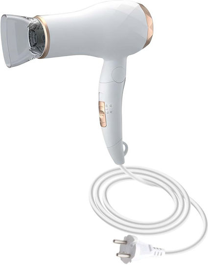 Avizar Wired Hair Dryer 850w Lightweight Hot Air Cold Air White