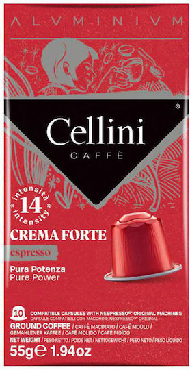 Cellini Капсули Еспресо Aluminium Капсули Съвместими с машина Nespresso 10капси