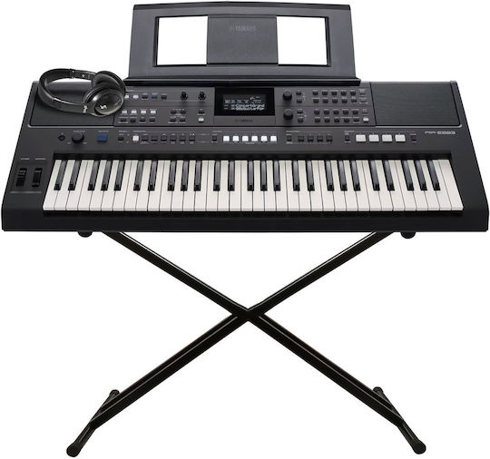 Yamaha Ключова дума PSR-E583 с 61 Клавиши с Поставка и Слушалки Черен