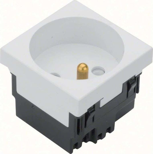 Hager Socket Μονή Πρίζα Ρεύματος με Διακόπτη Λευκή