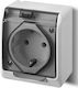 Elektro Plast Single Power Socket Waterproof with Switch Transparent