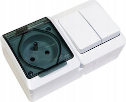 Elektro Plast Μονή Πρίζα Ρεύματος με Διακόπτη Λ...