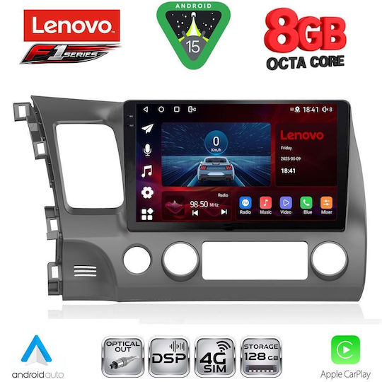 Lenovo Car Audio System for Honda Civic 2006-2012 (Bluetooth/USB/WiFi/GPS/Apple-Carplay/Android-Auto) with Touch Screen 10"