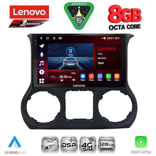Lenovo Ηχοσύστημα Αυτοκινήτου για Jeep Wrangler 2011-2014 (Bluetooth/USB/WiFi/GPS/Apple-Carplay/Android-Auto) με Οθόνη Αφής 10"
