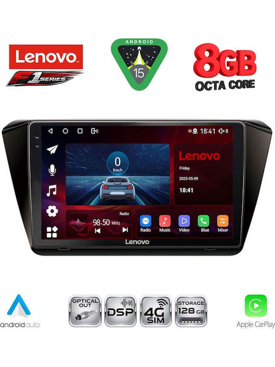 Lenovo Car Audio System for Skoda Superb 2015-2023 (Bluetooth/USB/WiFi/GPS/Apple-Carplay/Android-Auto) with Touch Screen 10"