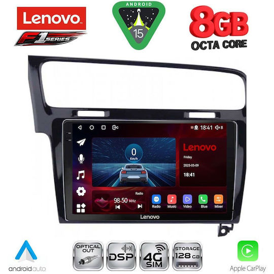 Lenovo Ηχοσύστημα Αυτοκινήτου για Volkswagen Golf 2013-2020 (Bluetooth/USB/WiFi/GPS/Apple-Carplay/Android-Auto) με Οθόνη Αφής 10"