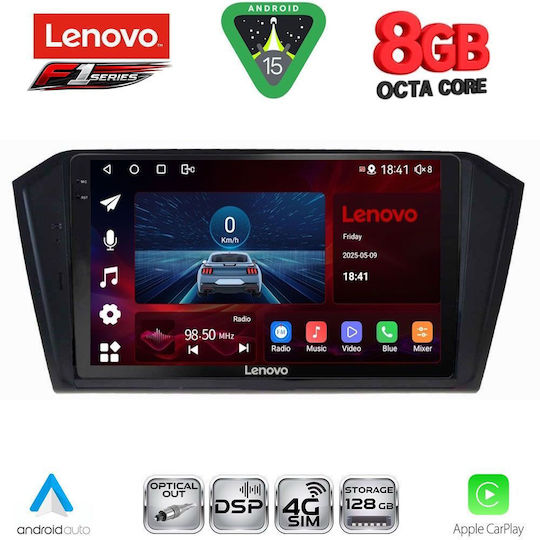 Lenovo Ηχοσύστημα Αυτοκινήτου για Volkswagen Passat 2016-2023 (Bluetooth/USB/WiFi/GPS/Apple-Carplay/Android-Auto) με Οθόνη Αφής 10"