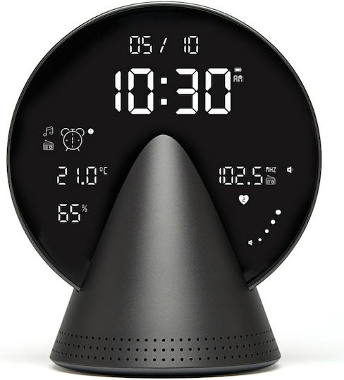 Lexon Tisch-Digitaluhr mit Wecker & Radio Gray