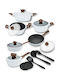 Masterpan Cookware Set of Aluminum with Stone Coating 15pcs