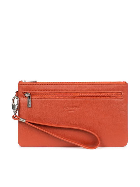 Hexagona Leder Damen Geldbörse Klassisch Orange