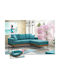 Ecke Sofa Hellblau 220x200cm