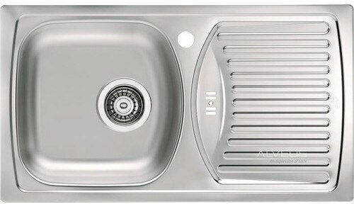 Alveus Drop-In Мивка Десен Inox със смесител Ш78xД35см Сив