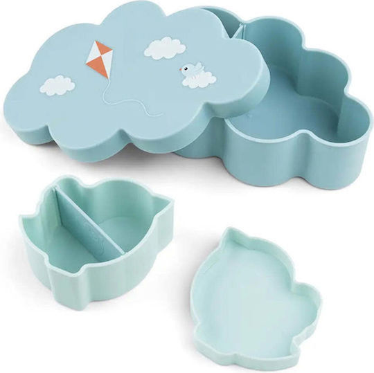 Done by Deer Done by Deer Baby & Kids Feeding Set Made of Plastic with Anti-Slip Blue Base 2 Pieces