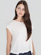 Γυναικείο Crop Top Κοντομάνικο Off White