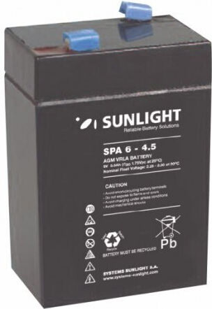 SunLight Μπαταρία UPS με Χωρητικότητα 4.5Ah και Τάση 6V 010892 1τμχ