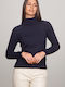 Women's Blouse Turtleneck Blue
