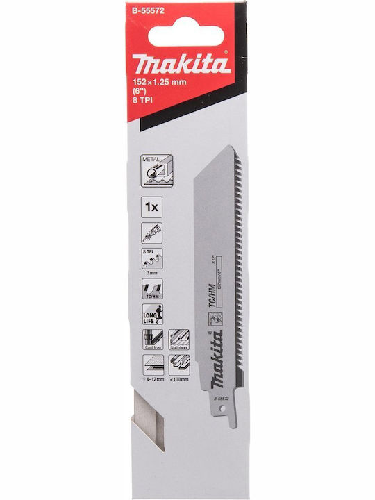 Makita Makita Saber Saw Blade Tc Hm 152x1.25mm Metal Cast Stainless Steel