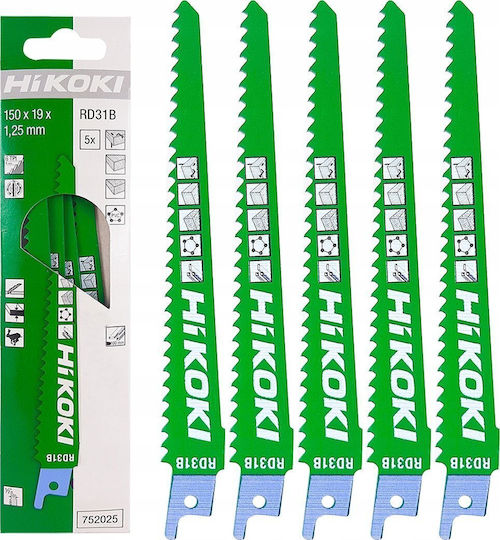 Hikoki Stichsägeblätter Rd31b/s611df 150mm 5 Stück