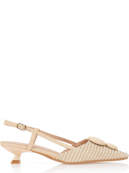 Tsoukalas Pink Low Heels with Strap