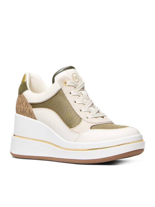 Damen Sneakers Μπεζ / Λευκό / Λαδί / Κέλυφος