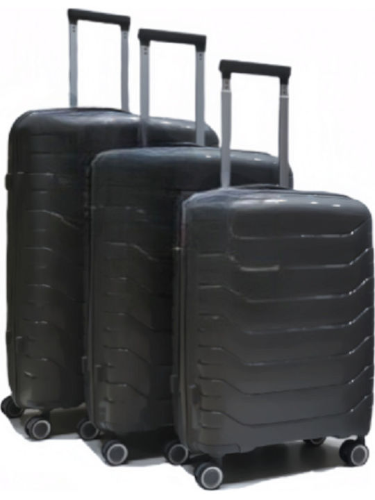 Ormi Hard Gray Travel Suitcases with 4 Wheels Set of 3 Pieces