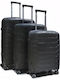 Ormi Hard Gray Travel Suitcases with 4 Wheels Set of 3 Pieces