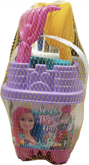 Small Castle Barbie Beach Play Set 6 Accessories Purple Pink