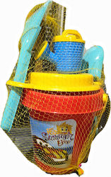 Set 5 Great Beach Sand Play Tools Bucket Red Accessories