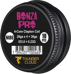 Thunder Cloud Bonza Pro 4 Core Fused Clapton Намотки Ni80 10 Броя 0.23Ω Thunder Cloud Bonza Pro 4 Core Fused Clapton Намотки Ni80 10 Броя 0.23Ω