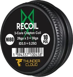 Thunder Cloud 3 Core Fused Clapton Намотки Ni80 10 Броя 0.25Ω Thunder Cloud 3 Core Fused Clapton Намотки Ni80 10 Броя 0.25Ω