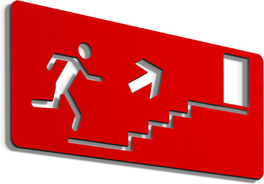 Σήμανση ''staire Up'' 10x24 Εκ Κόκκινο Ακρυλικό Πλαστικό Πάχους 3mm Νο5881323