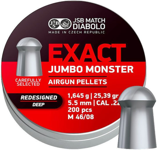Пелети Jsb Jumbo Monster Redesigned Deep 5,52mm 1,645g 25,39gr 200бр