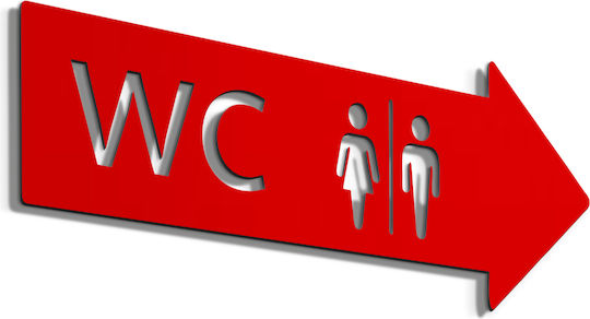 Σήμανση ''wc Right_2'' 20x7 Εκ Κόκκινο Ακρυλικό Πλαστικό Πάχους 3mm Νο5881319