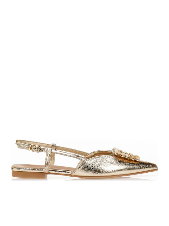 Tsoukalas Damen Ballerinas Mit Riemen in Gold F...