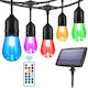 Set 16 Hängende Solarleuchten Girlande 2W RGB mit Fotokontakt und Fernbedienung IP65
