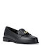 Leather Women's Loafers in Black Color