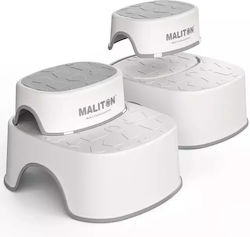 Double Non-Slip Kids Bathroom Step Stool – Auxiliary Set of 2 Pieces