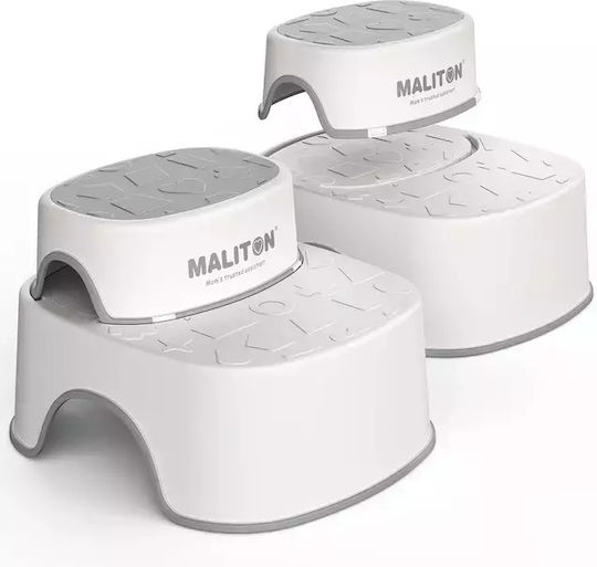 Double Non-Slip Kids Bathroom Step Stool – Auxiliary Set of 2 Pieces